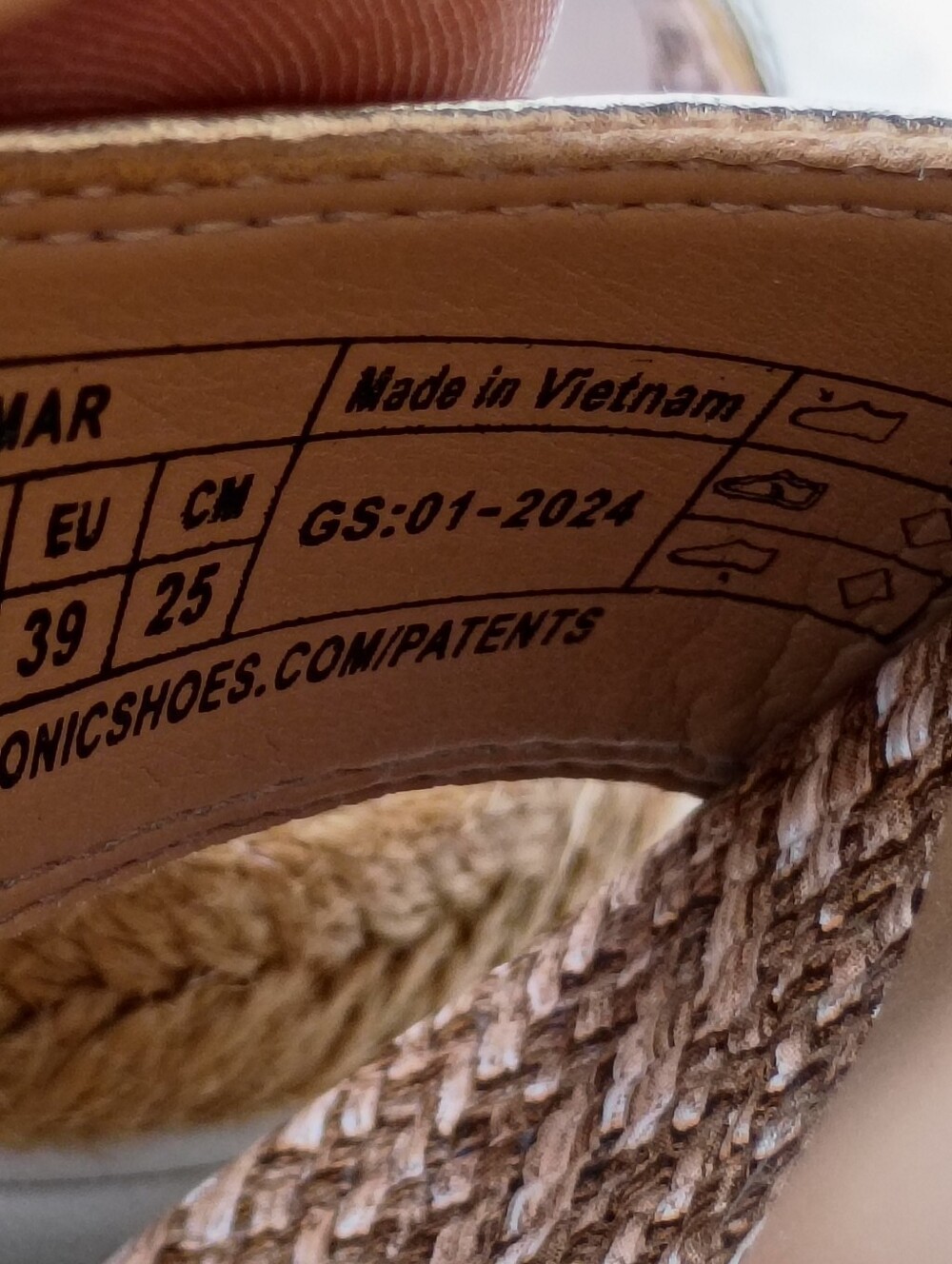 Vionic MAR Platform Espadrille Sandals Women's 8.5 Tan White Gold Leather EU39 - Picture 9 of 10